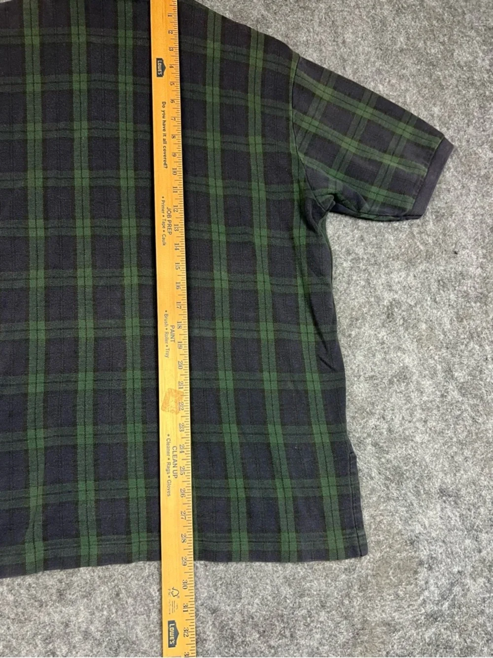 Vintage Ralph Lauren Men's Dark Blue And Green  Plaid Polo Shirt Size L Golfwear